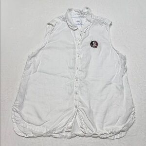 Tommy Bahama White Linen Top with FSU Logo
